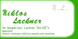 miklos lackner business card